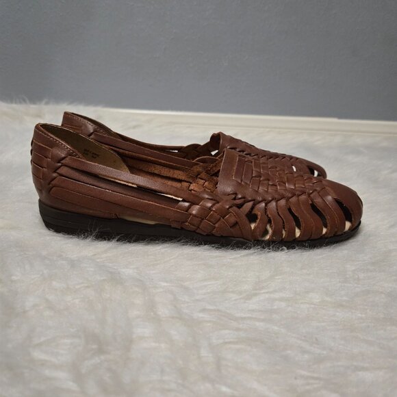 NWOT Softspots Women's Leather Sandals, Huarache, Trinidad, Rust, 10 - Picture 2 of 8